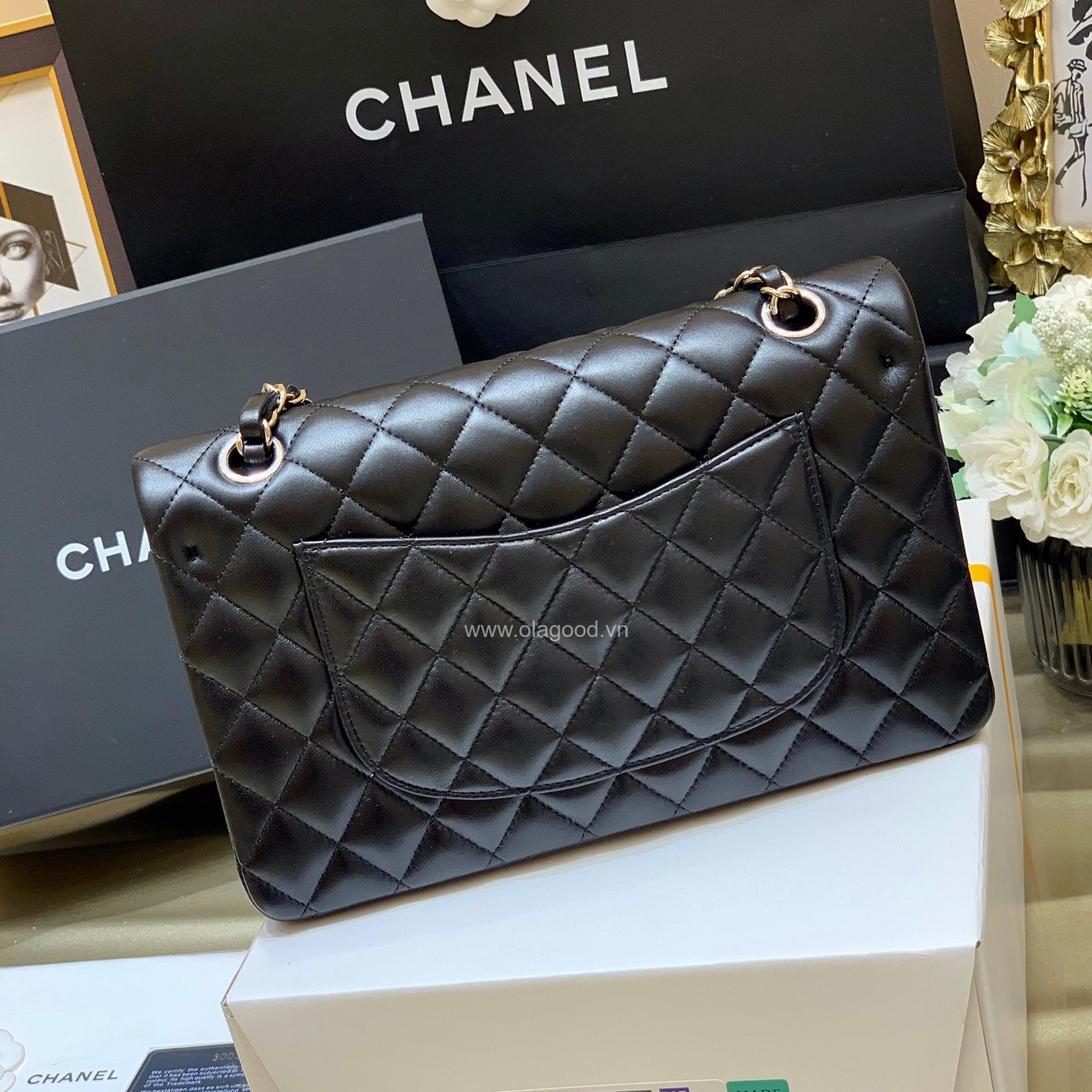 Túi Chanel classic 25 handbag da trơn màu đen - CCD024 - Hình ảnh 4