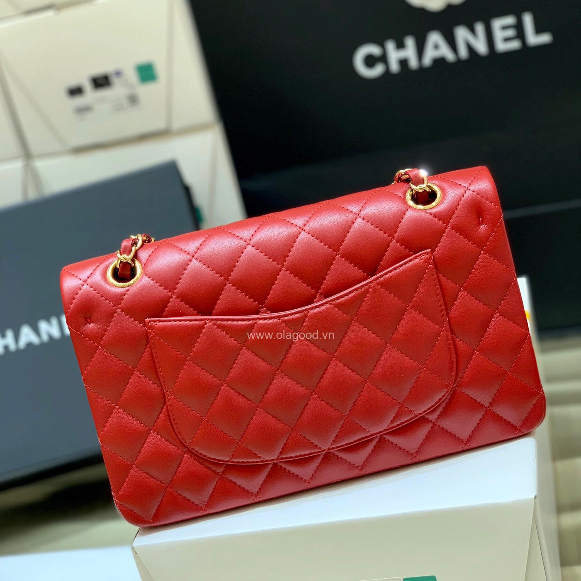 Túi Chanel classic 25 handbag da trơn màu đỏ - CCD025 - Hình ảnh 2