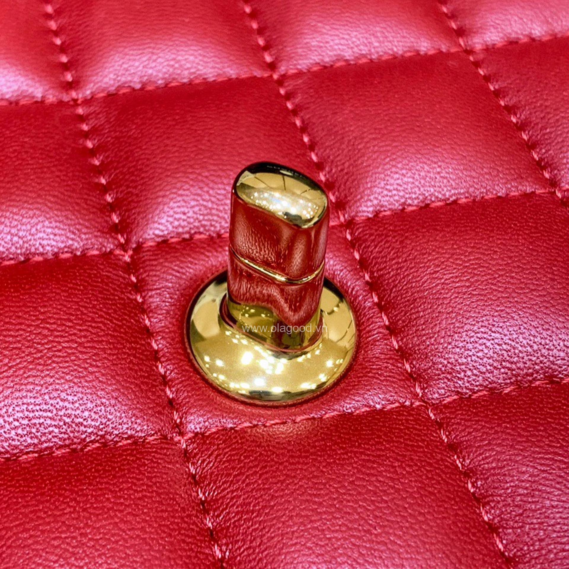 Túi Chanel classic 25 handbag da trơn màu đỏ - CCD025 - Hình ảnh 13