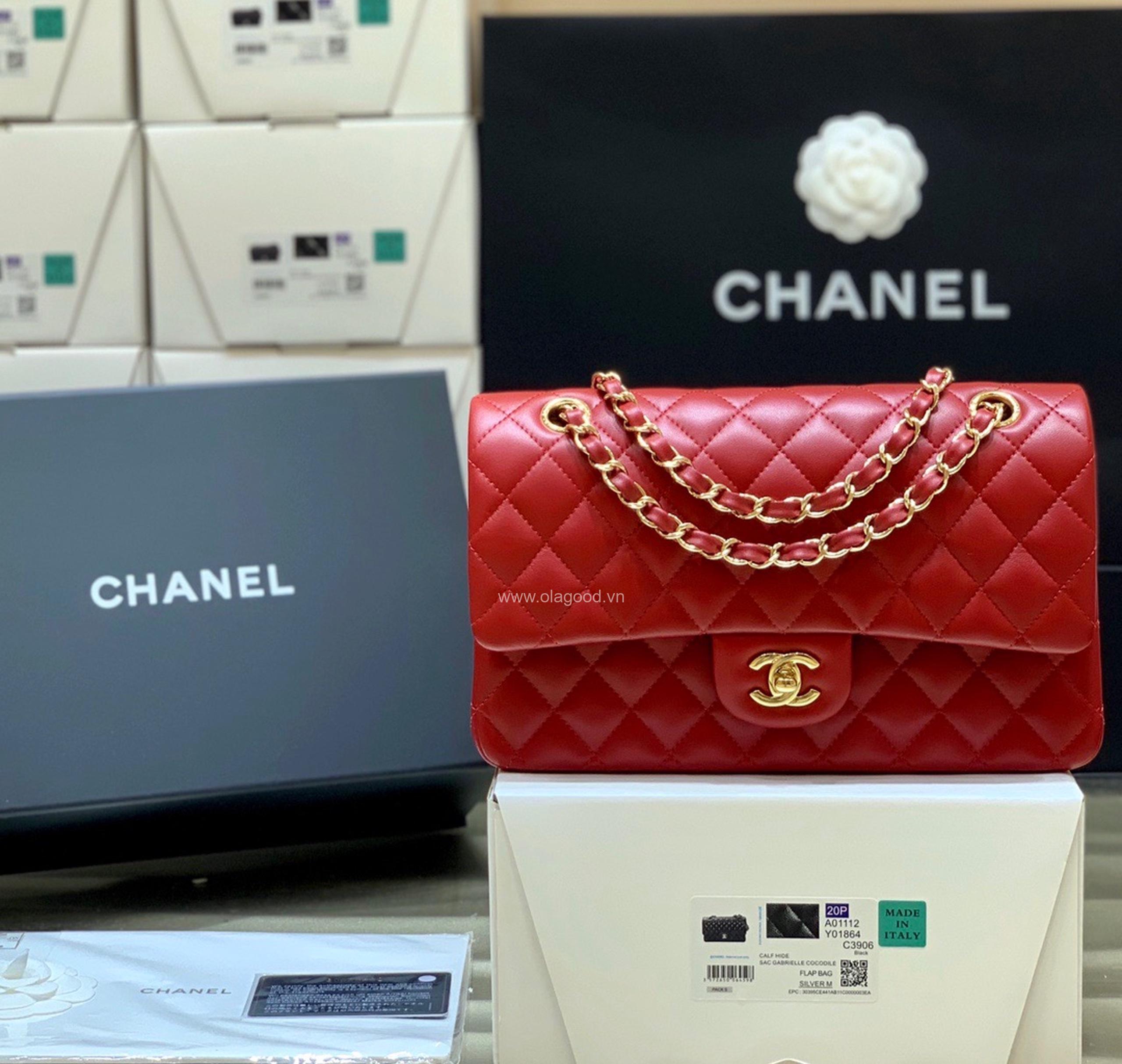 Túi Chanel classic 25 handbag da trơn màu đỏ - CCD025 - Hình ảnh 3