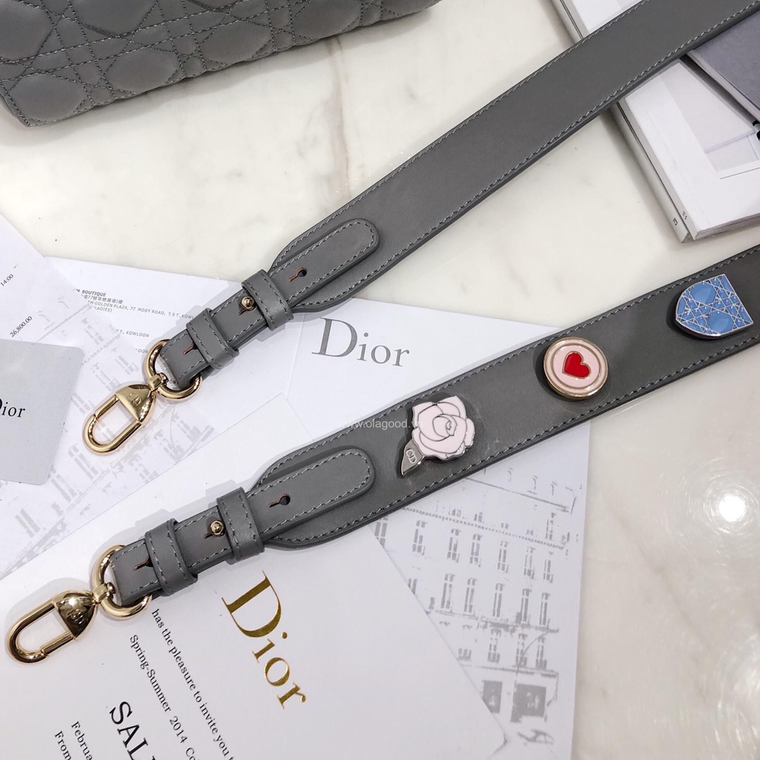 Túi xách dior lady 5 mắt da lỳ màu xám - DOLX0217 - Hình ảnh 8