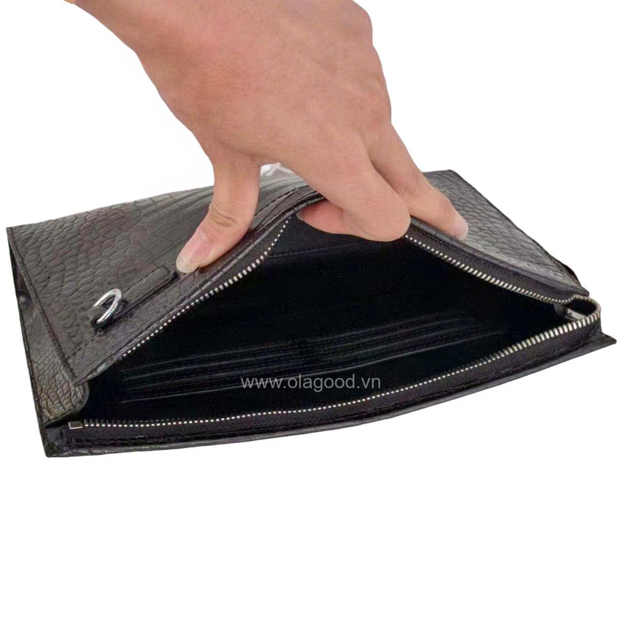 Clutch nam da cá sấu cầm tay - CL011S - Hình ảnh 16