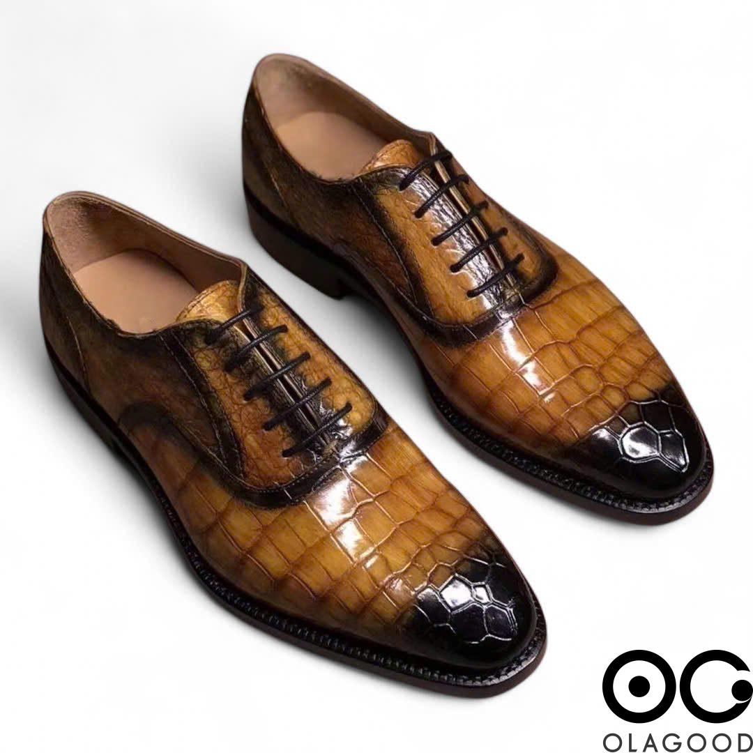 Giày patina da cá sấu sông Nile cao cấp - Cấu trúc goodyear handmade - GGY0120S - Hình ảnh 3