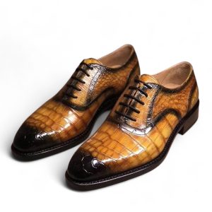 Giày patina da cá sấu sông Nile cao cấp - Cấu trúc goodyear handmade - GGY0120S