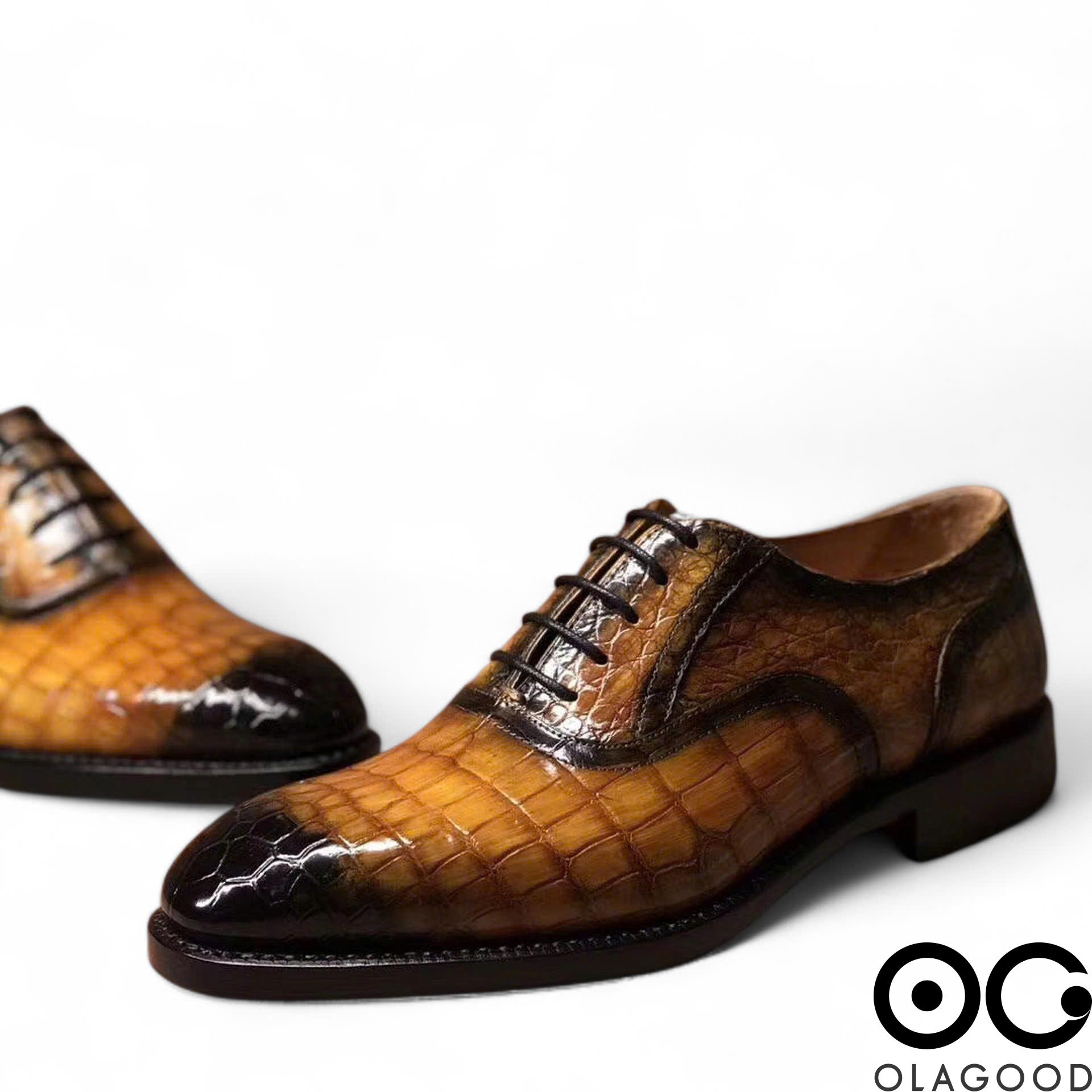 Giày patina da cá sấu sông Nile cao cấp - Cấu trúc goodyear handmade - GGY0120S - Hình ảnh 5