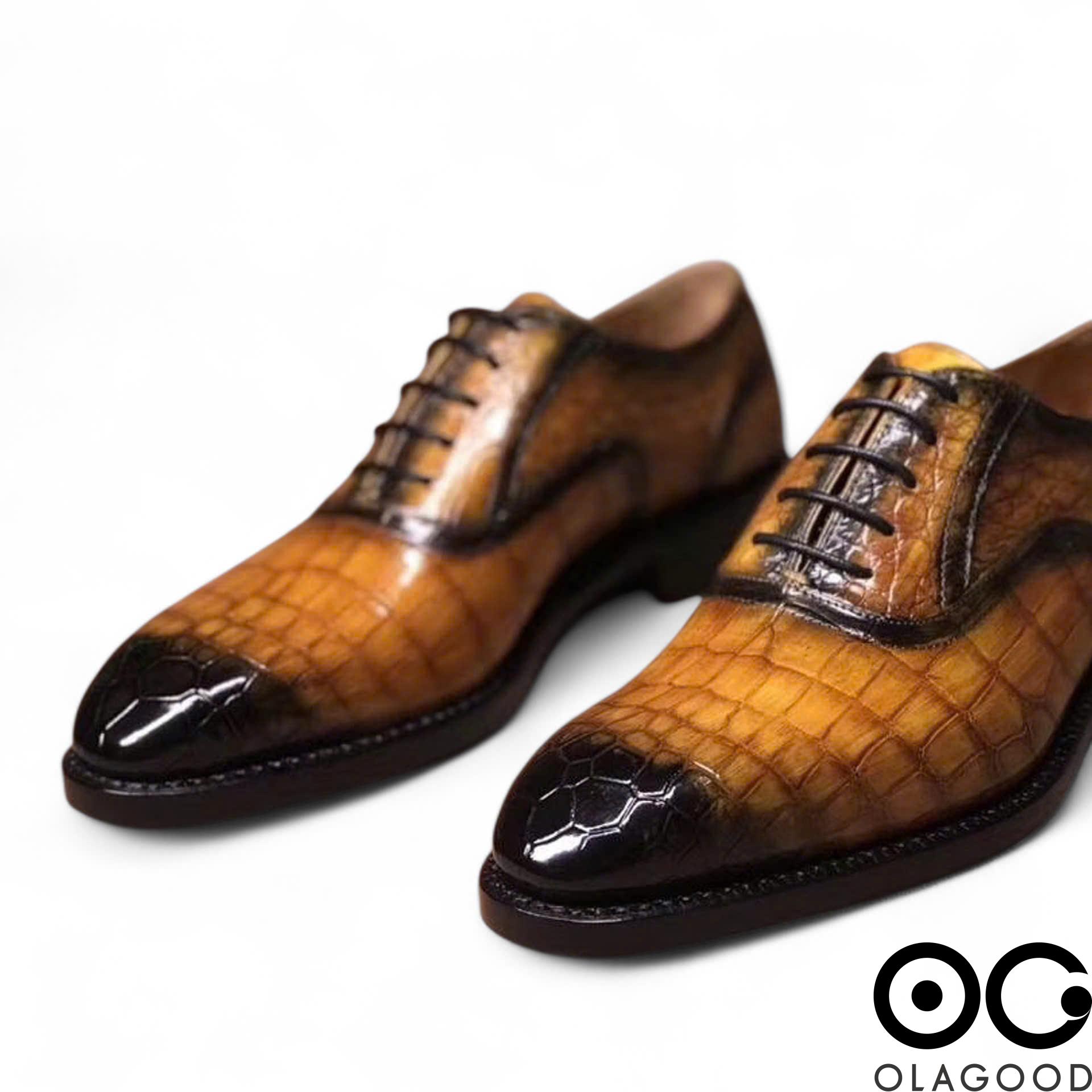 Giày patina da cá sấu sông Nile cao cấp - Cấu trúc goodyear handmade - GGY0120S - Hình ảnh 6