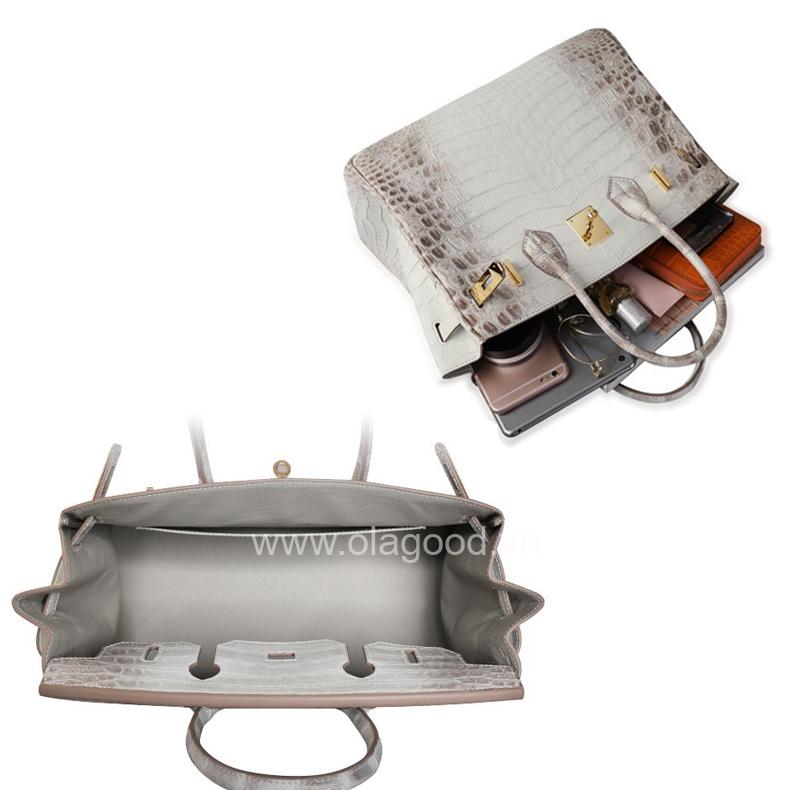 Túi xách nữ da cá sấu Himalaya thủ công - Da cá sấu sông Nile - TXH0241S - Hình ảnh 5