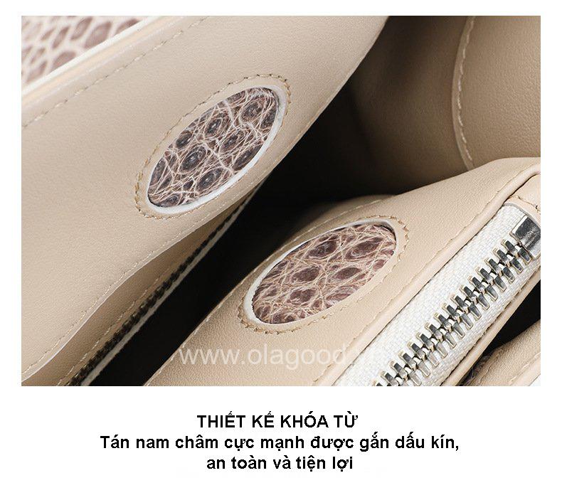 Túi xách nữ da cá sấu bạch tạng - TXBT0249S - Hình ảnh 7