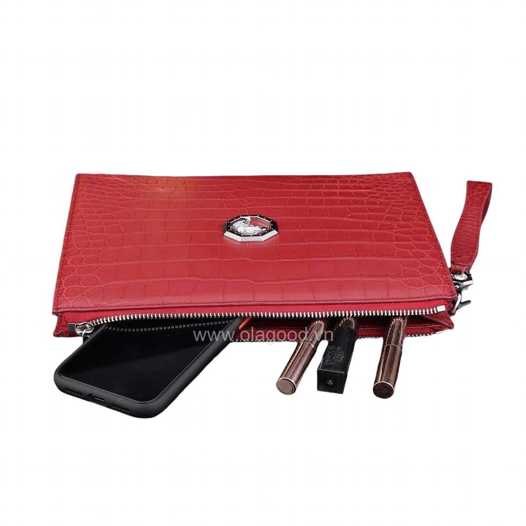 Ví cầm tay da cá sấu Nile - CL014S - Hình ảnh 29