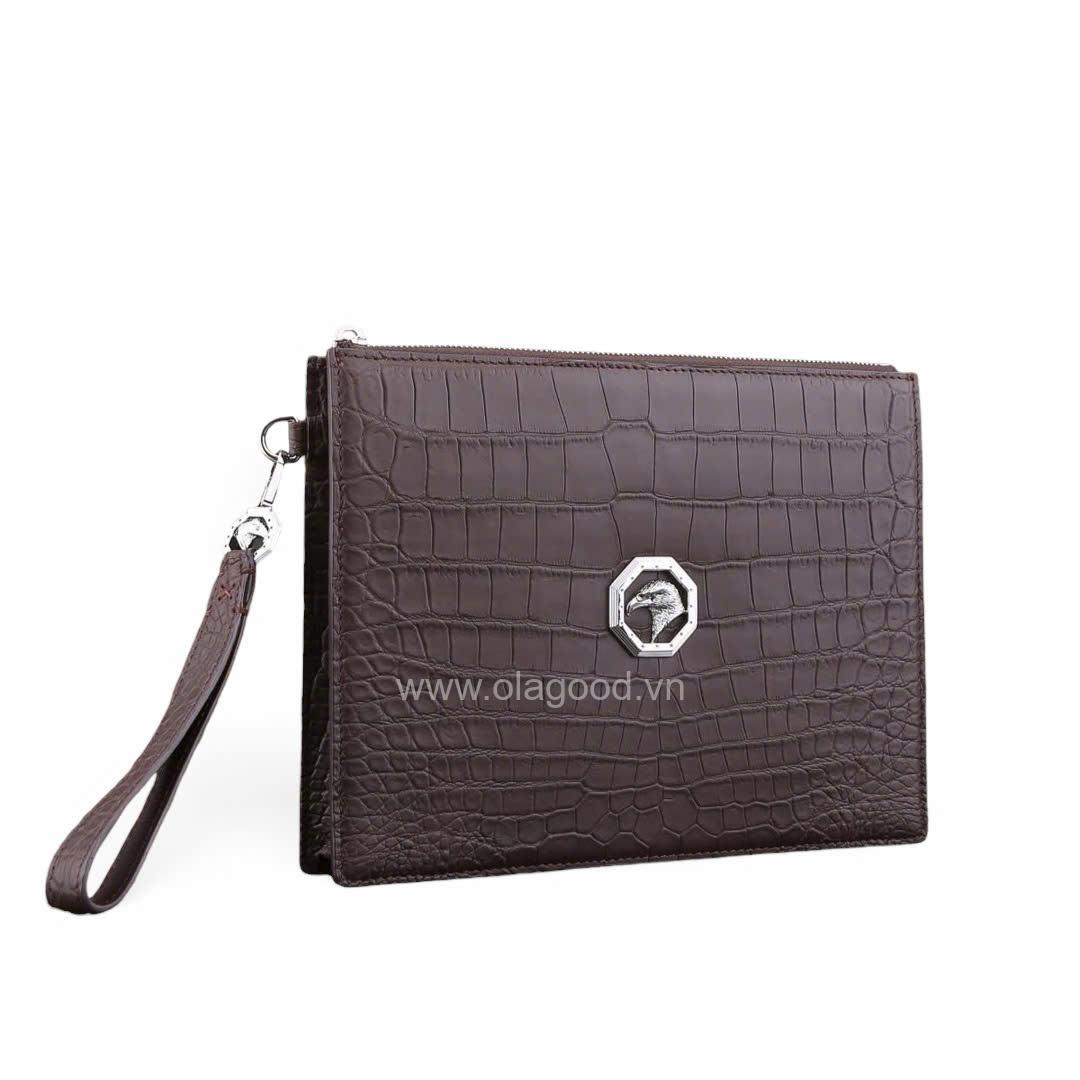 Ví cầm tay da cá sấu Nile - CL014S - Hình ảnh 6