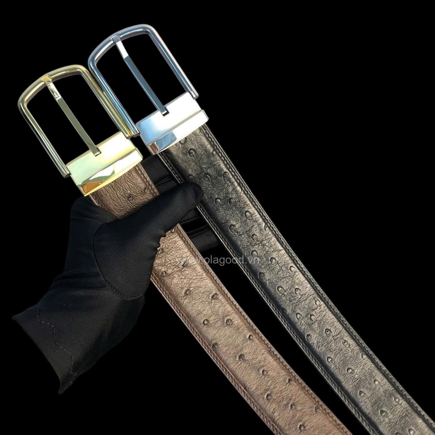 Thắt lưng da đà điểu - TL012D - Hình ảnh 4