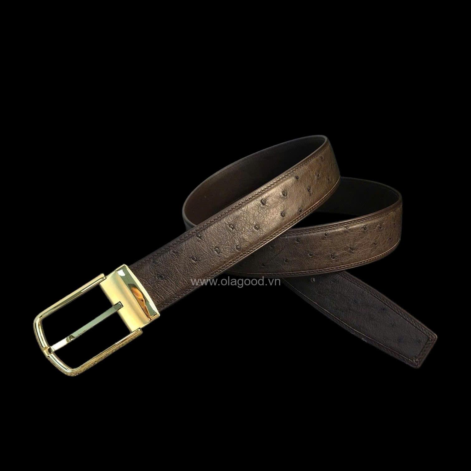 Thắt lưng da đà điểu - TL012D - Hình ảnh 3