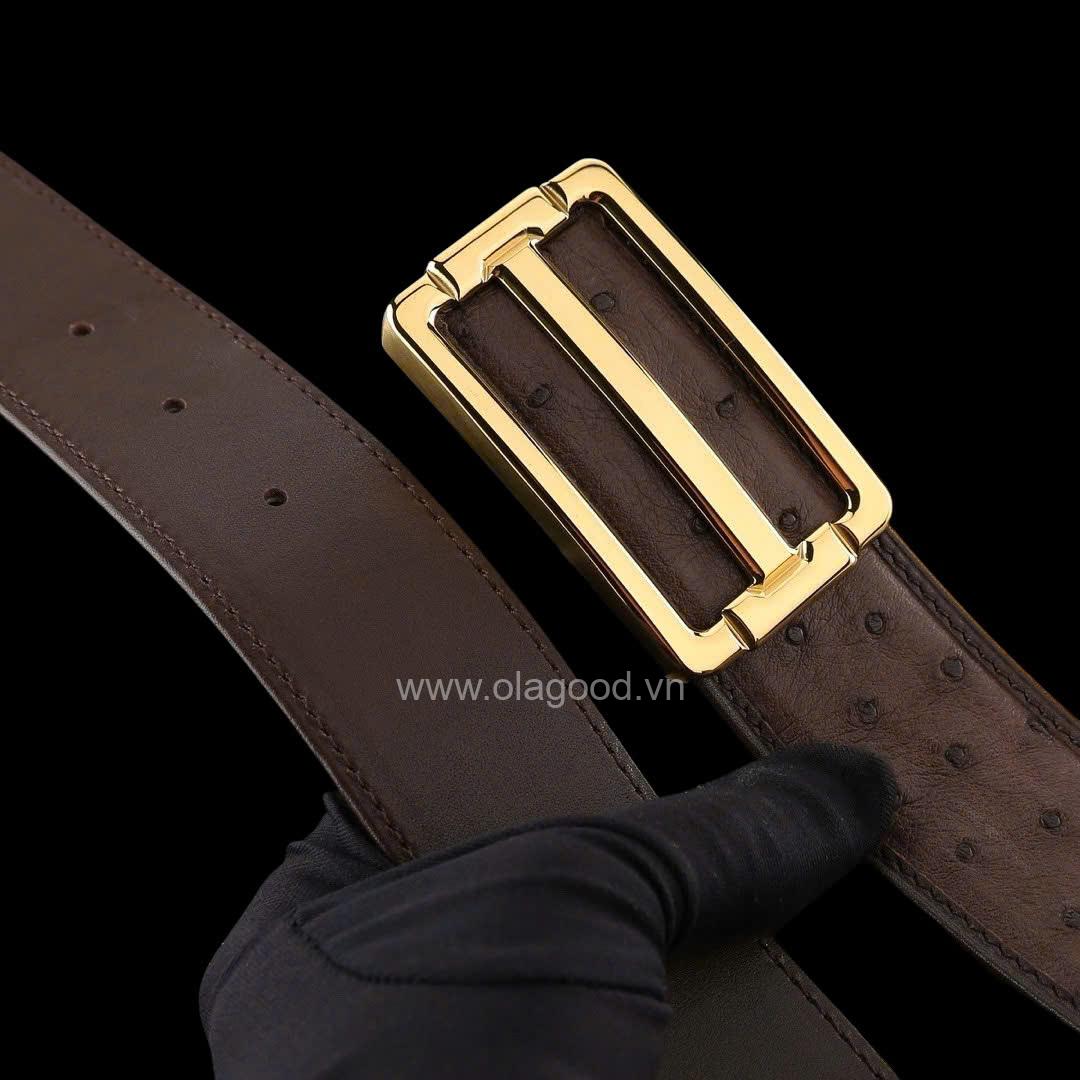 Thắt lưng da đà điểu nam - TL014D - Hình ảnh 8