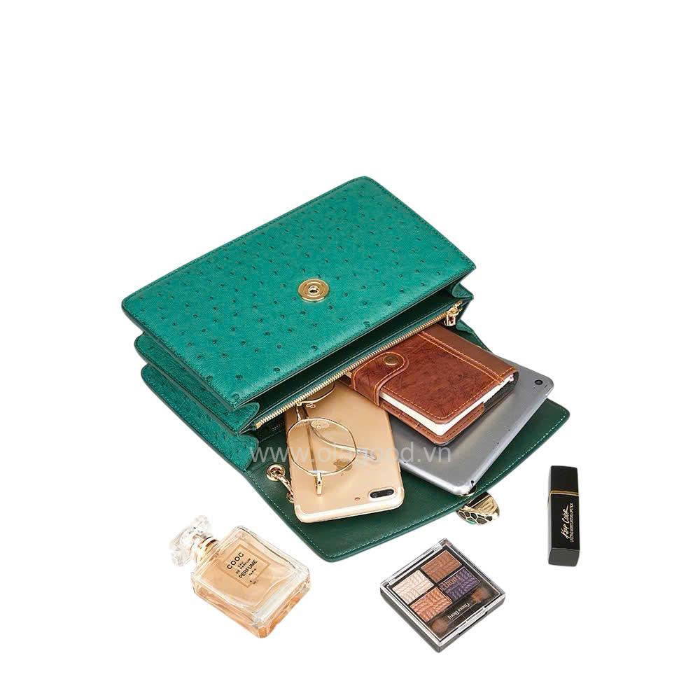 Túi nữ da đà điểu thật - TXNU028D - Hình ảnh 11