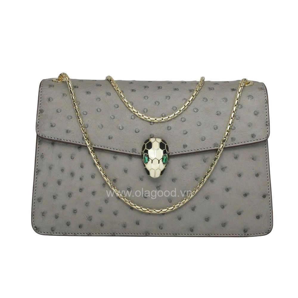 Túi nữ da đà điểu thật - TXNU028D - Hình ảnh 3