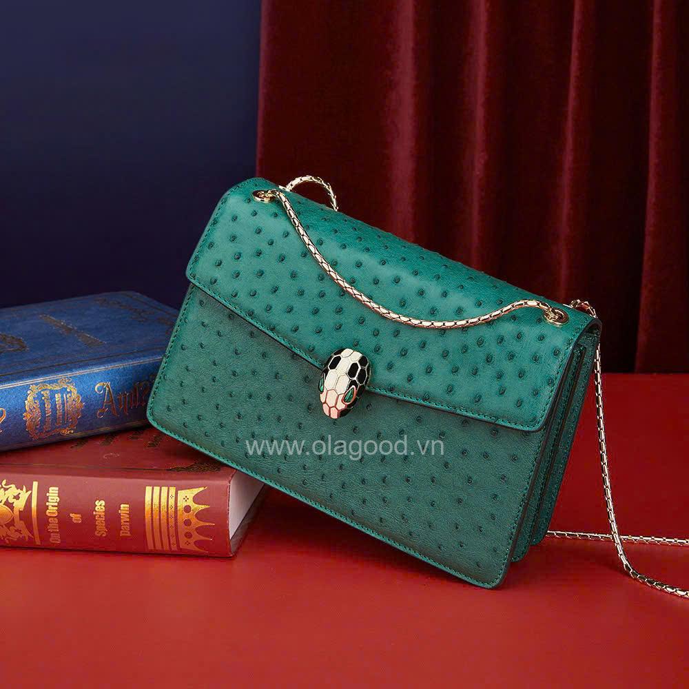 Túi nữ da đà điểu thật - TXNU028D - Hình ảnh 12