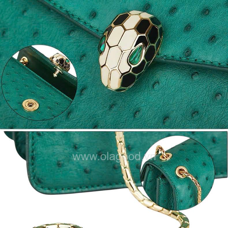 Túi nữ da đà điểu thật - TXNU028D - Hình ảnh 9