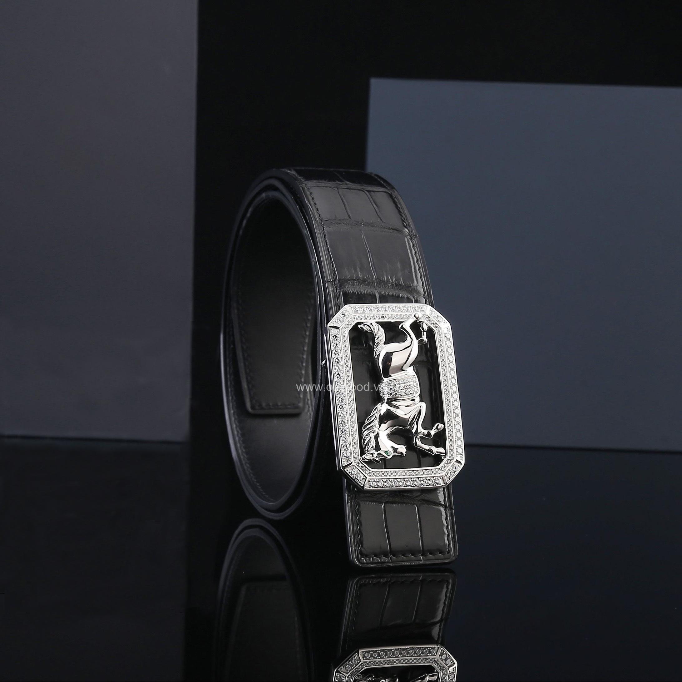 Dây nịt cá sấu cao cấp - Khóa bạc Ý 925 - TLB0118S - Hình ảnh 4