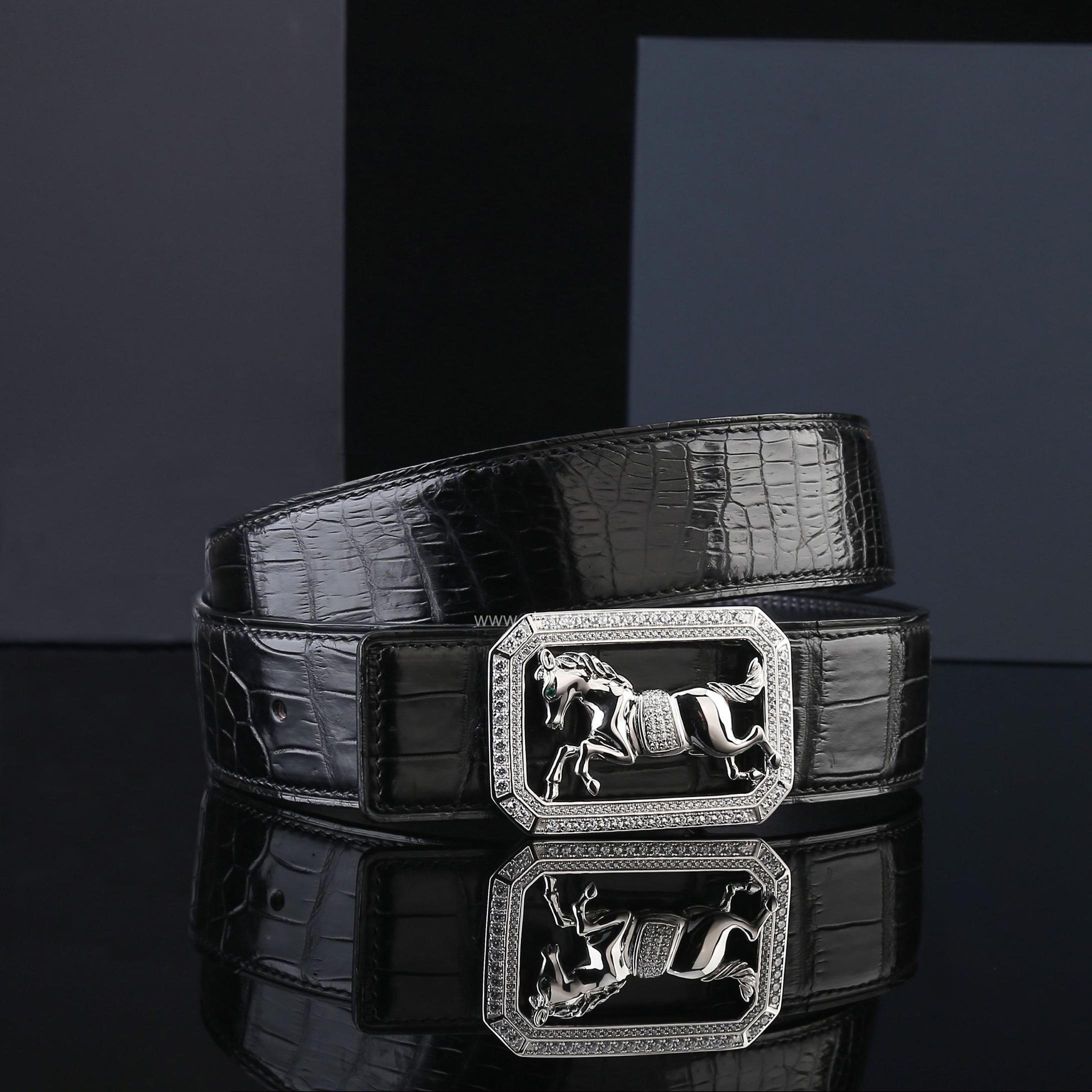 Dây nịt cá sấu cao cấp - Khóa bạc Ý 925 - TLB0118S - Hình ảnh 3