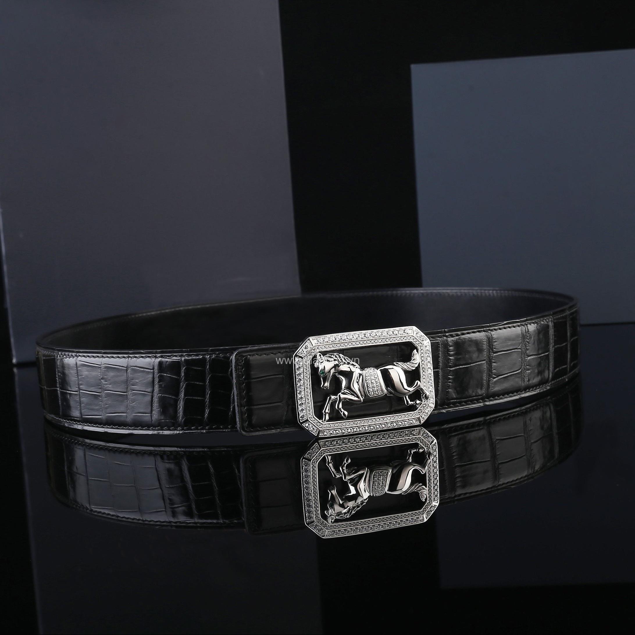 Dây nịt cá sấu cao cấp - Khóa bạc Ý 925 - TLB0118S - Hình ảnh 5