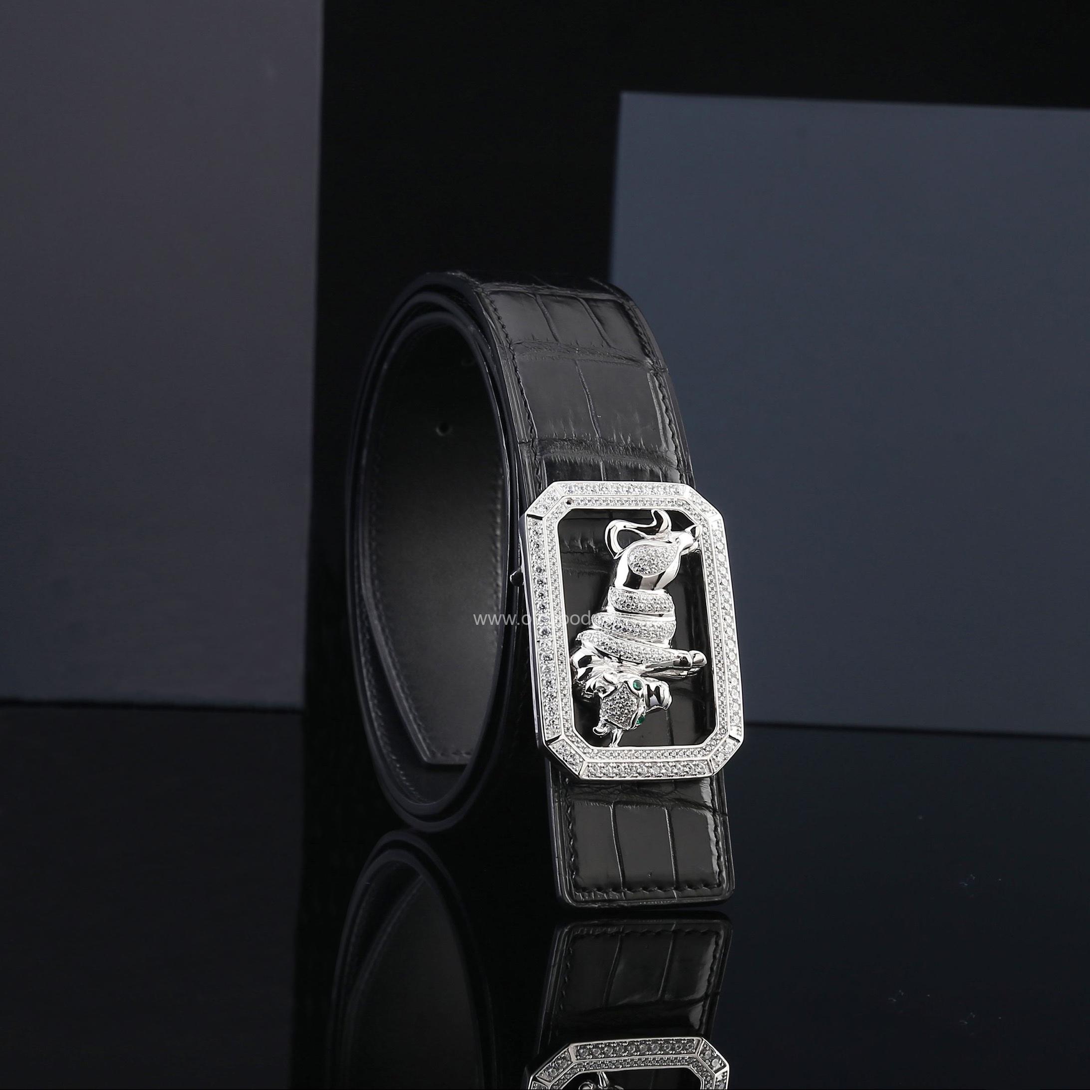 Dây nịt cá sấu nam - Khóa bạc Ý 925 - TLB0114S - Hình ảnh 4