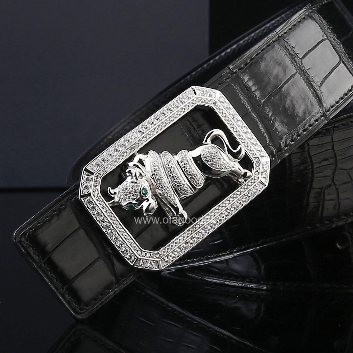 Dây nịt cá sấu nam - Khóa bạc Ý 925 - TLB0114S - Hình ảnh 6