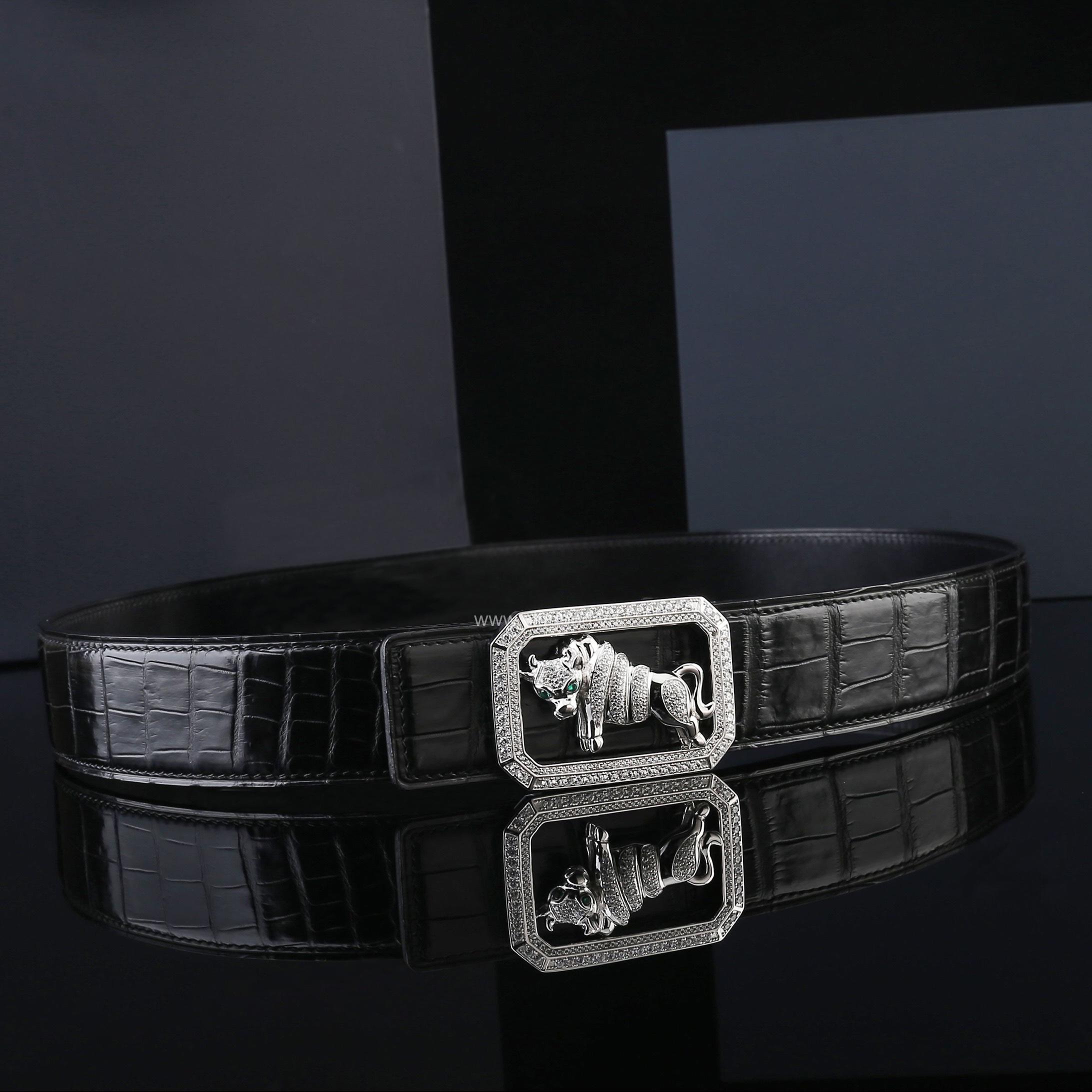 Dây nịt cá sấu nam - Khóa bạc Ý 925 - TLB0114S - Hình ảnh 5