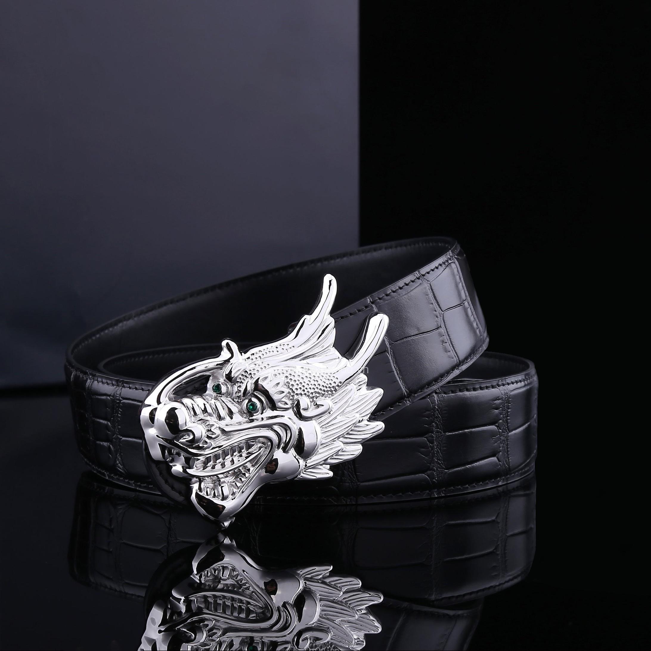 Dây nịt da cá sấu - Khóa bạc Ý 925 - TLB019S - Hình ảnh 2