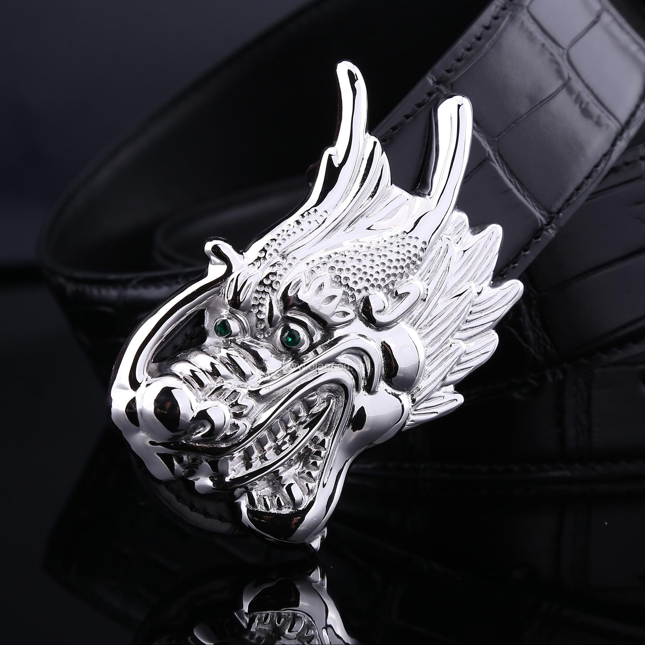 Dây nịt da cá sấu - Khóa bạc Ý 925 - TLB019S - Hình ảnh 5