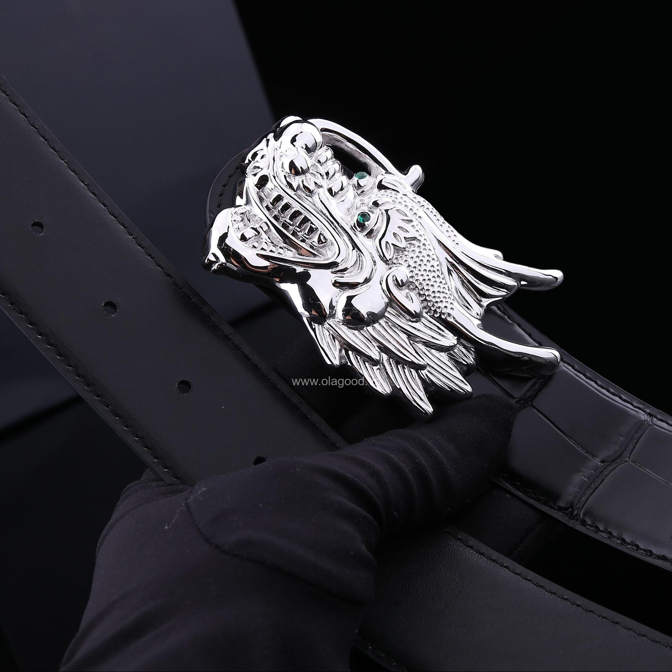 Dây nịt da cá sấu - Khóa bạc Ý 925 - TLB019S - Hình ảnh 6