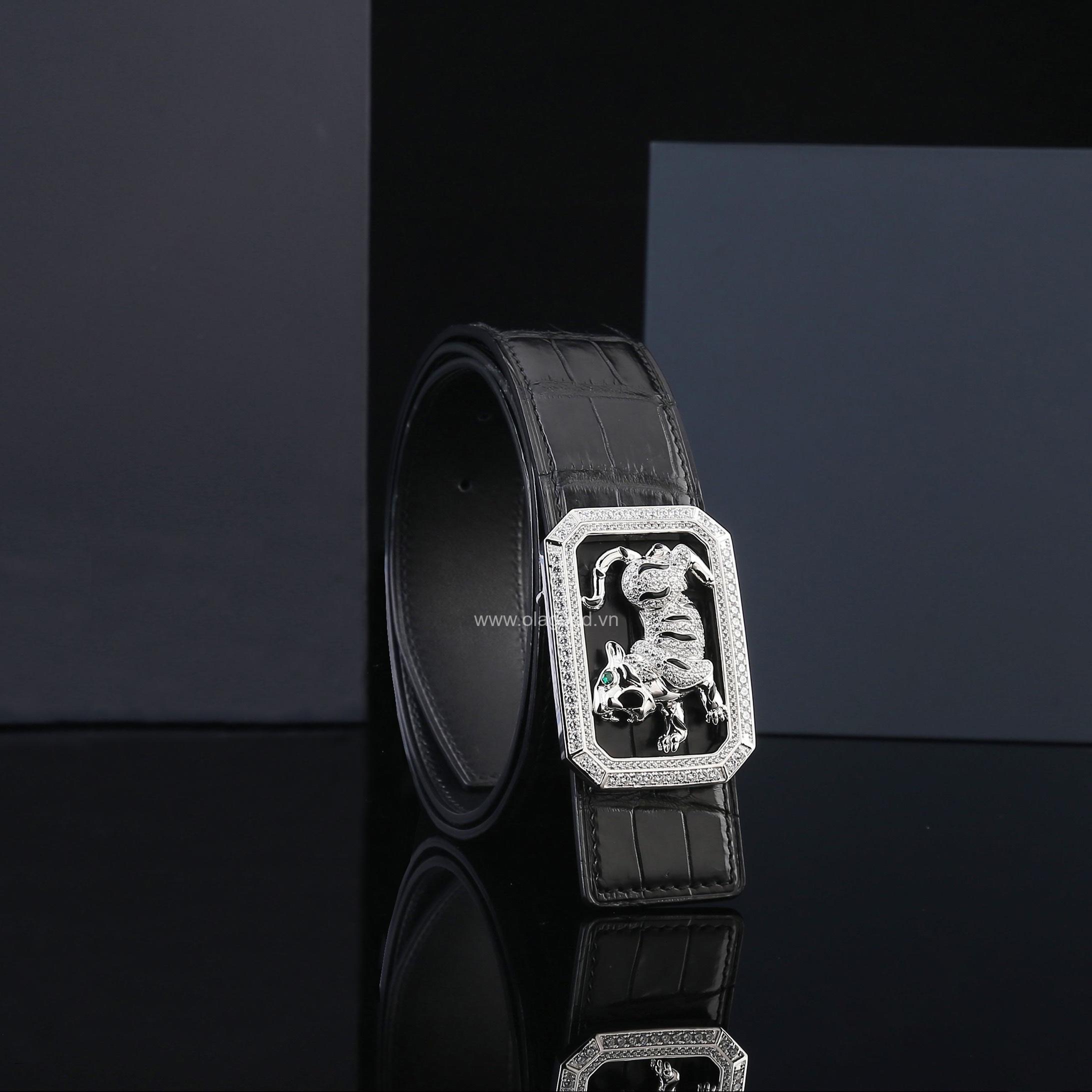 Dây nịt da cá sấu cao cấp - Khóa bạc Ý 925 - TLB0115S - Hình ảnh 5