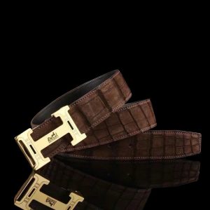 Dây nịt da cá sấu cao cấp - Da cá sấu nubuck Nile - TLN015S