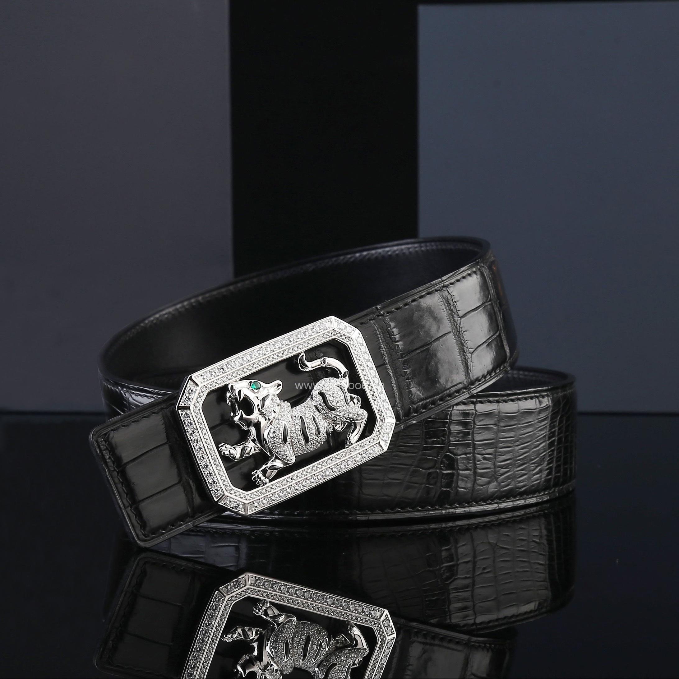 Dây nịt da cá sấu cao cấp - Khóa bạc Ý 925 - TLB0115S - Hình ảnh 2