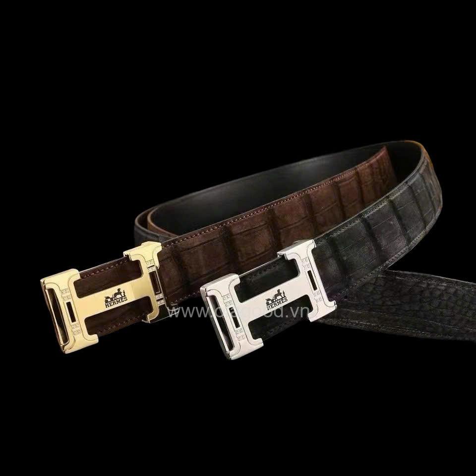 Dây nịt da cá sấu cao cấp - Da cá sấu nubuck Nile - TLN015S - Hình ảnh 4