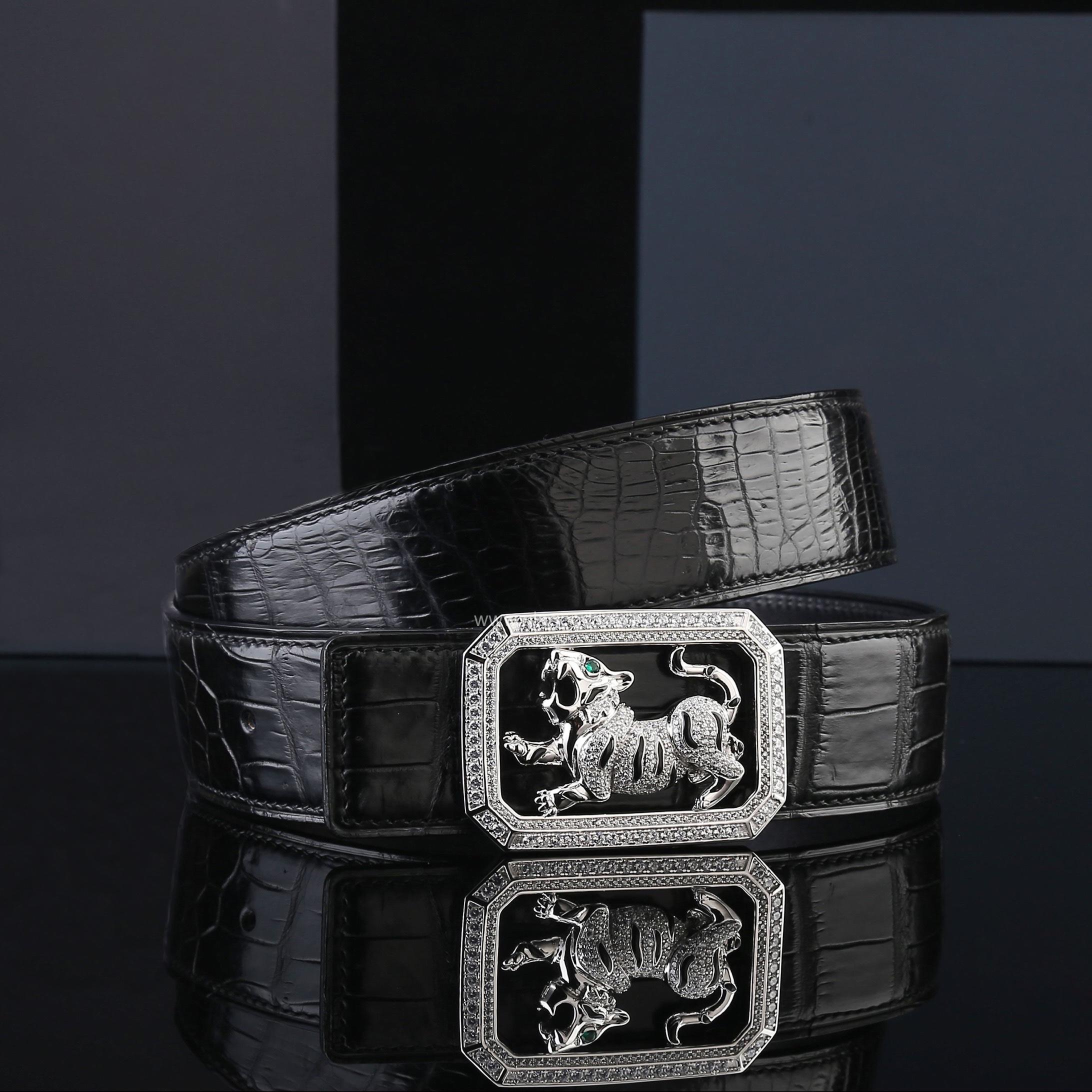 Dây nịt da cá sấu cao cấp - Khóa bạc Ý 925 - TLB0115S - Hình ảnh 3