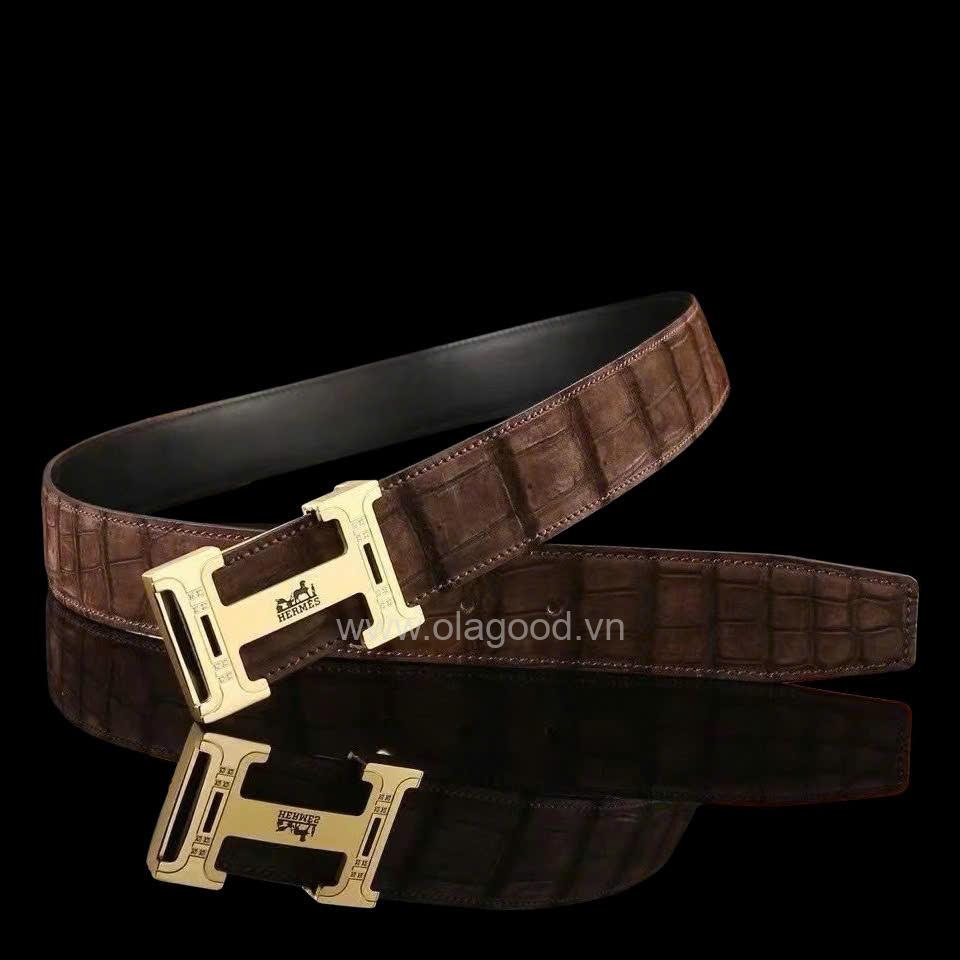 Dây nịt da cá sấu cao cấp - Da cá sấu nubuck Nile - TLN015S - Hình ảnh 6