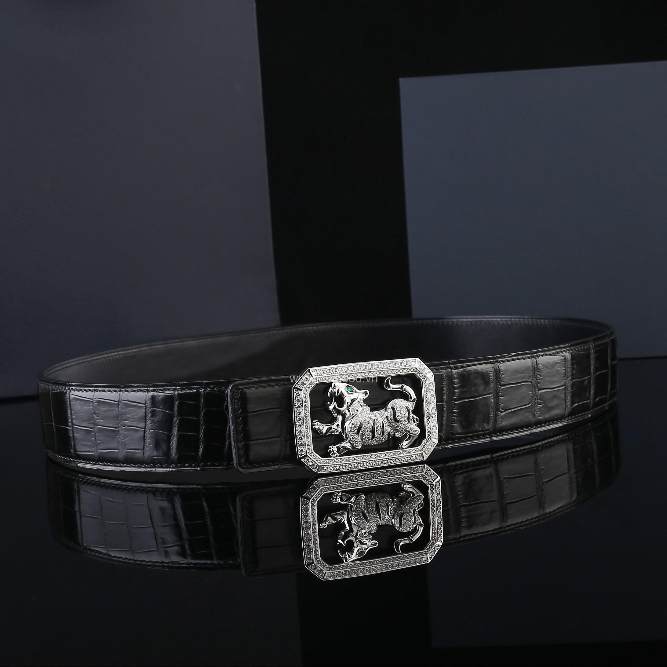 Dây nịt da cá sấu cao cấp - Khóa bạc Ý 925 - TLB0115S - Hình ảnh 4