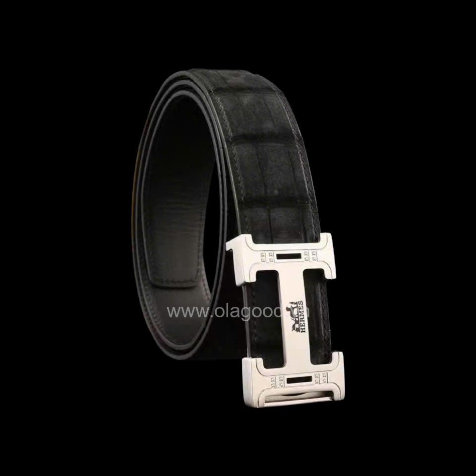Dây nịt da cá sấu cao cấp - Da cá sấu nubuck Nile - TLN015S - Hình ảnh 9