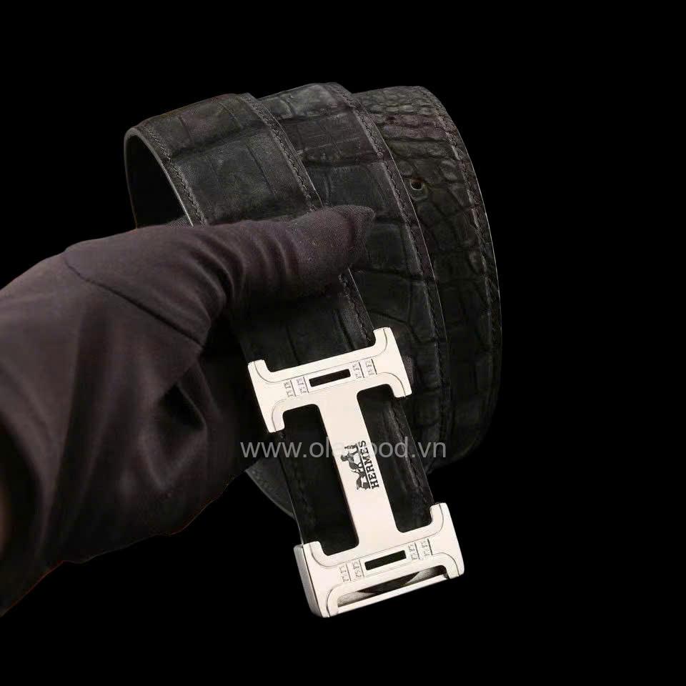 Dây nịt da cá sấu cao cấp - Da cá sấu nubuck Nile - TLN015S - Hình ảnh 10