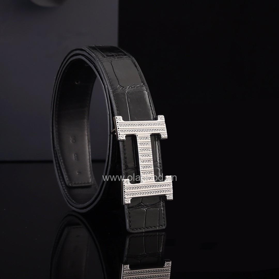 Dây nịt da cá sấu chính hãng - Khóa bạc Ý 925 - TLB0127S - Hình ảnh 3