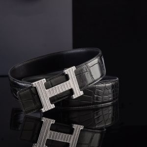Dây nịt da cá sấu chính hãng - Khóa bạc Ý 925 - TLB0127S