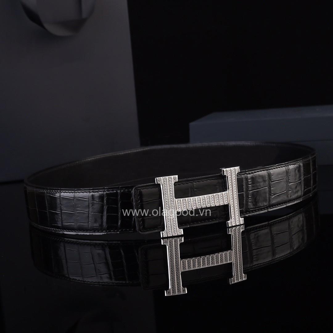 Dây nịt da cá sấu chính hãng - Khóa bạc Ý 925 - TLB0127S - Hình ảnh 4