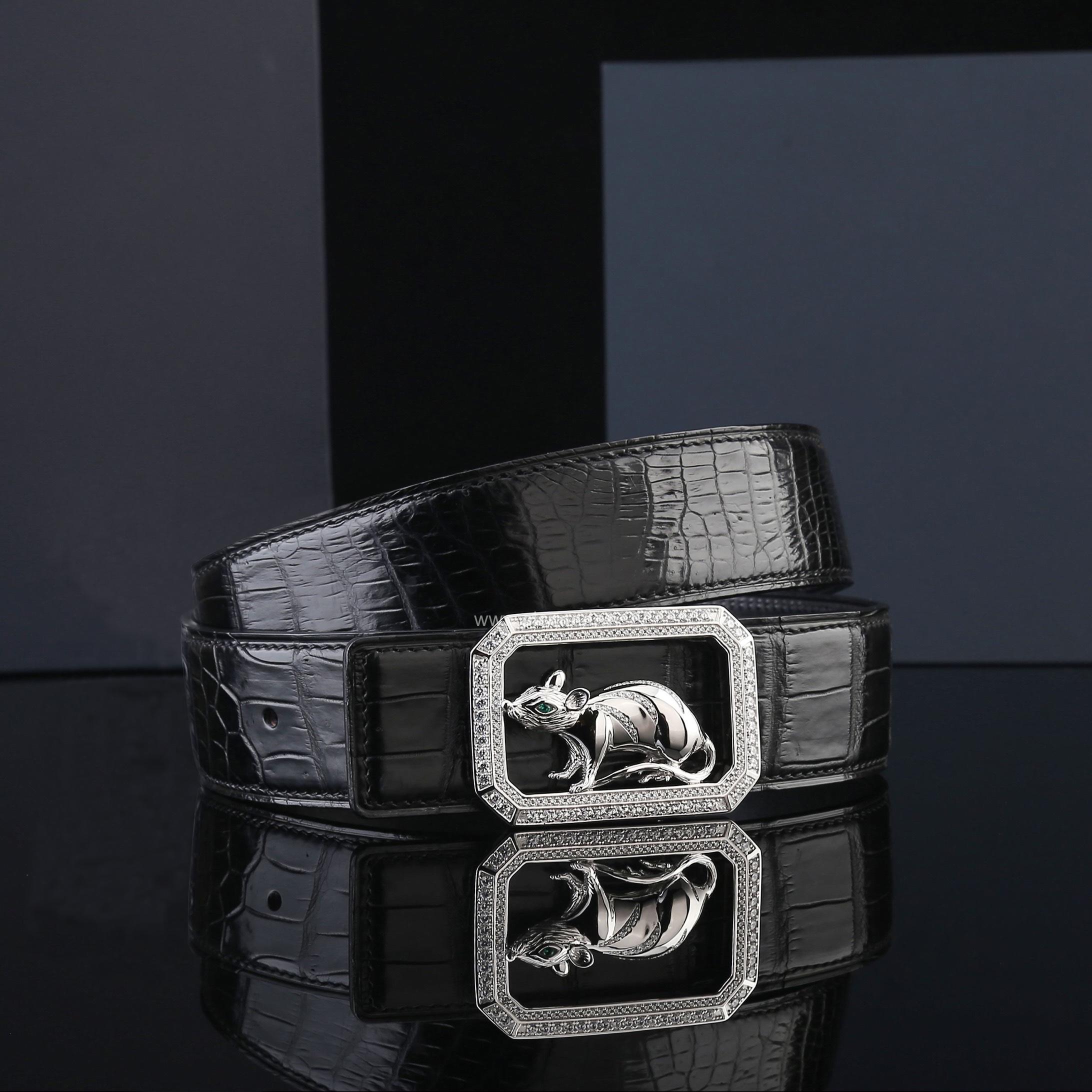 Dây nịt nam cá sấu - Khóa bạc Ý 925 - TLB0113S - Hình ảnh 3