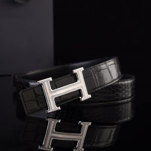 Dây nịt nam cá sấu thật - Khóa bạc Ý 925 - TLB0125S