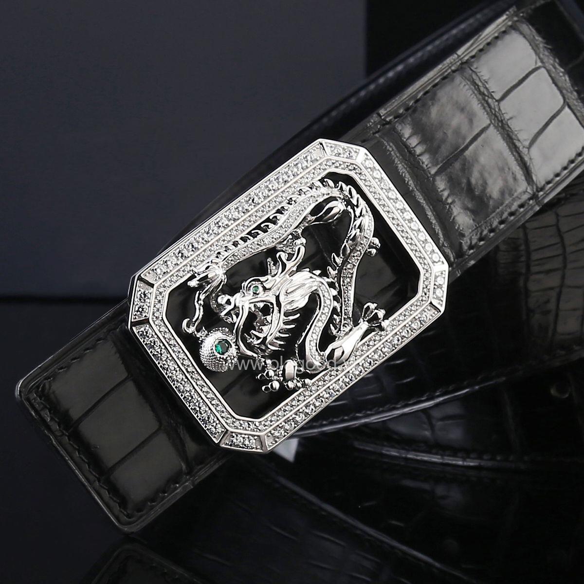 Dây nịt nam da cá sấu cao cấp - Khóa bạc Ý 925 - TLB0116S - Hình ảnh 6