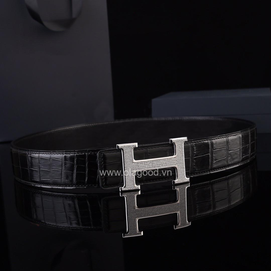 Dây nịt nam da cá sấu chính hãng - Khóa bạc Ý 925 - TLB0128S - Hình ảnh 4
