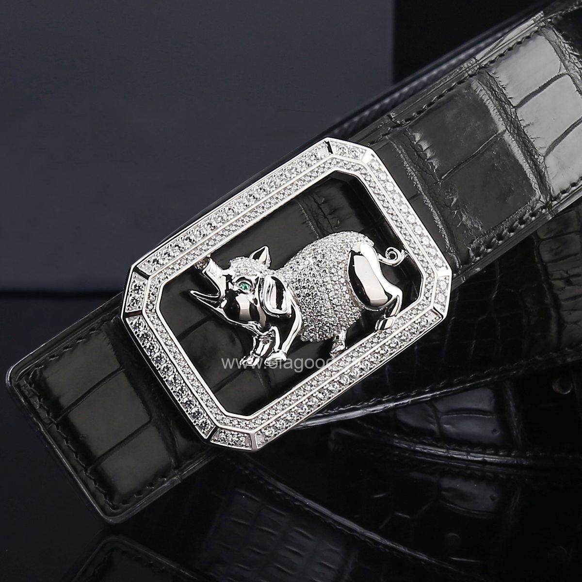 Dây nịt nam da cá sấu thật - Khóa bạc Ý 925 - TLB0123S - Hình ảnh 6