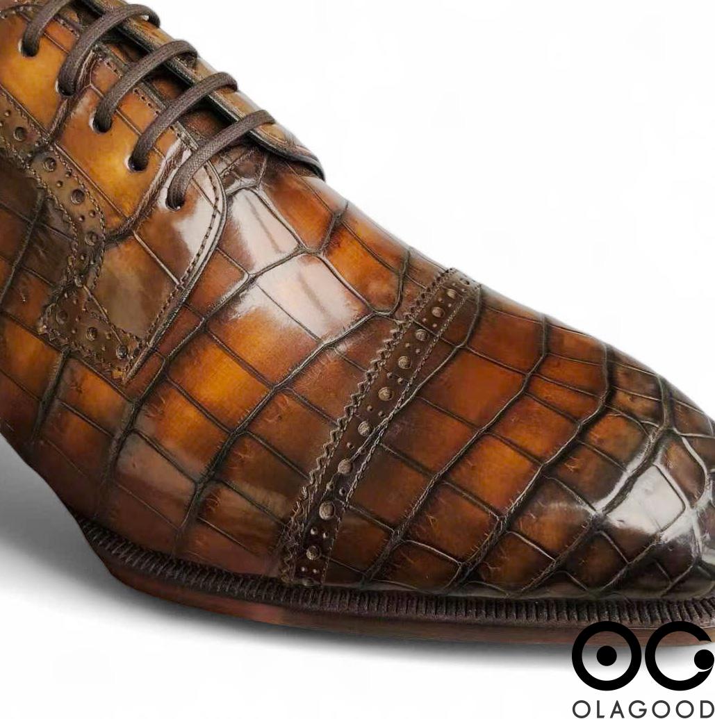 Giày nam goodyear handmade da cá sấu Nile- GGP017S - Hình ảnh 10