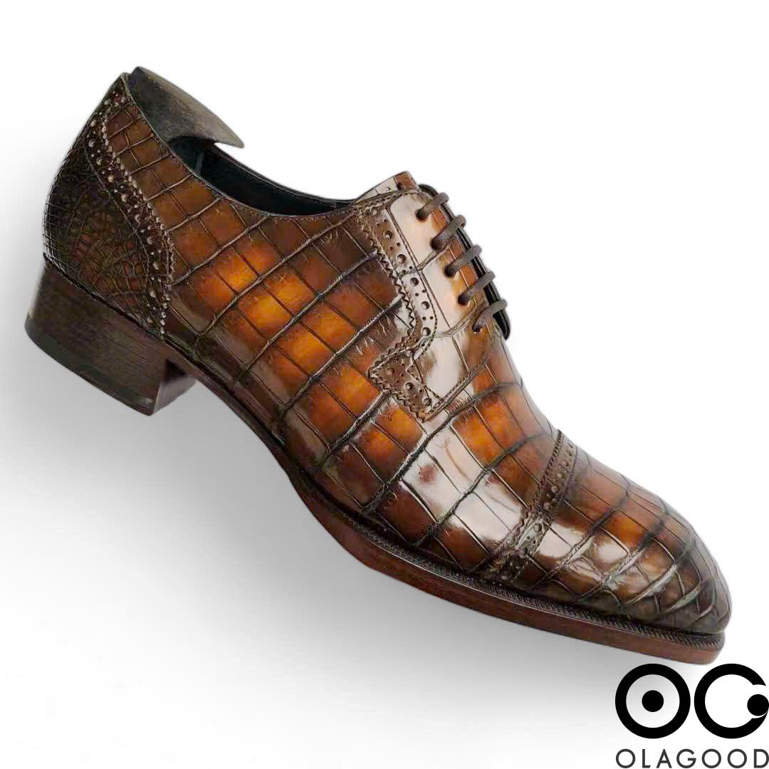 Giày nam goodyear handmade da cá sấu Nile- GGP017S - Hình ảnh 7