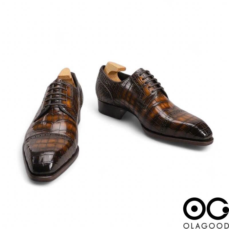 Giày nam goodyear handmade da cá sấu Nile- GGP017S - Hình ảnh 4